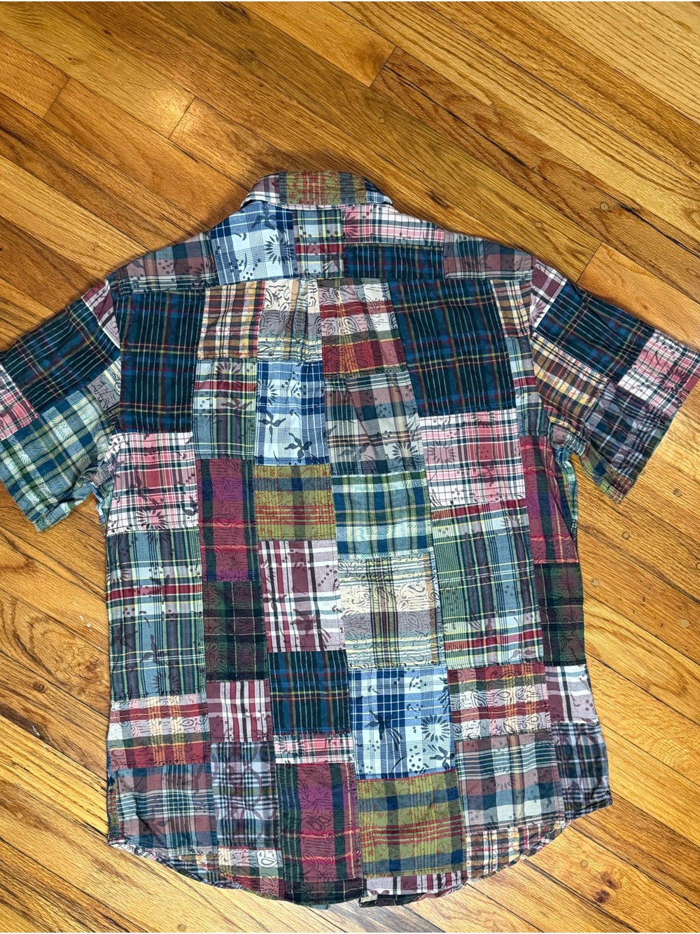 Ralph Lauren Polo Men’s Lg Plaid Madras Patchwork Button Down Vintage Shirt - Picture 3 of 8